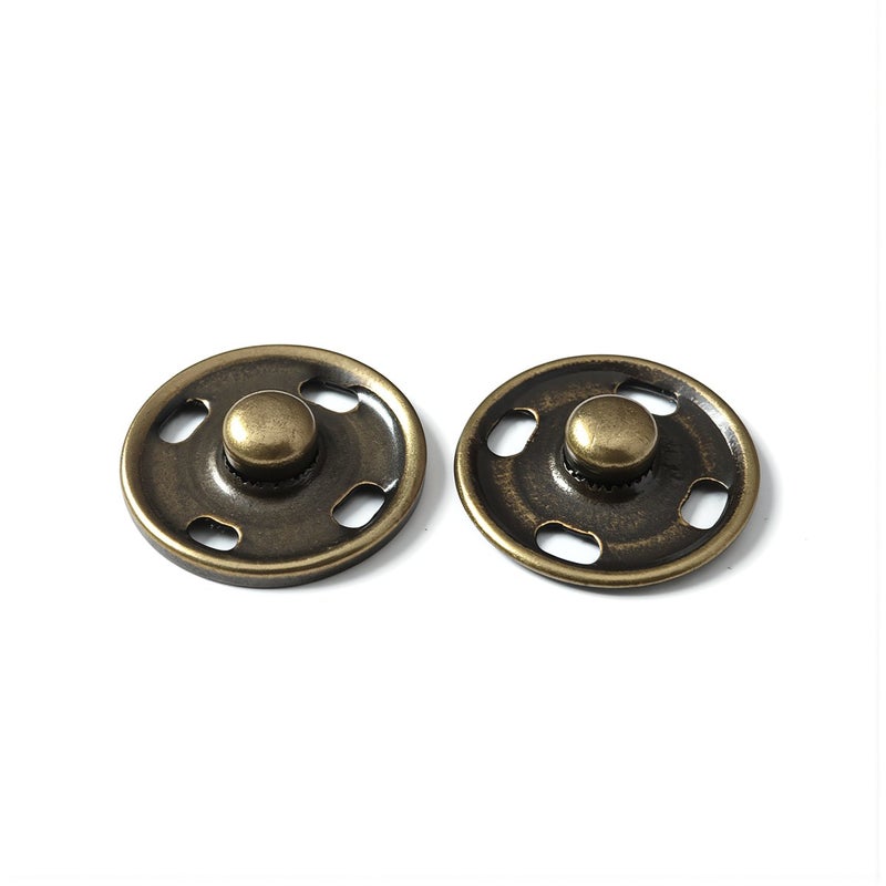 Pure Copper Snap Buttons No Sew Hidden Press Studs 7.5mm Fasteners for Clothes Sewing DIY Craft Supplies - Image 2