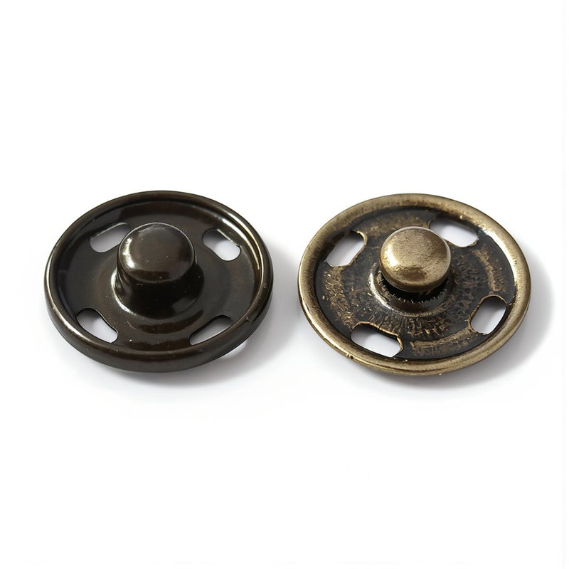 Pure Copper Snap Buttons No Sew Hidden Press Studs 7.5mm Fasteners for Clothes Sewing DIY Craft Supplies - Image 3