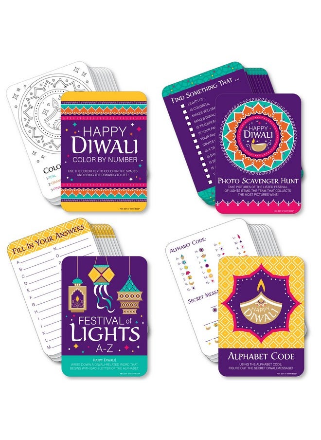 Big Dot of Happiness Big Dot of Happiness Happy Diwali - 4 Festival of Lights Party Games - 10 Cards Each - Gamerific Bundle  - Image 1