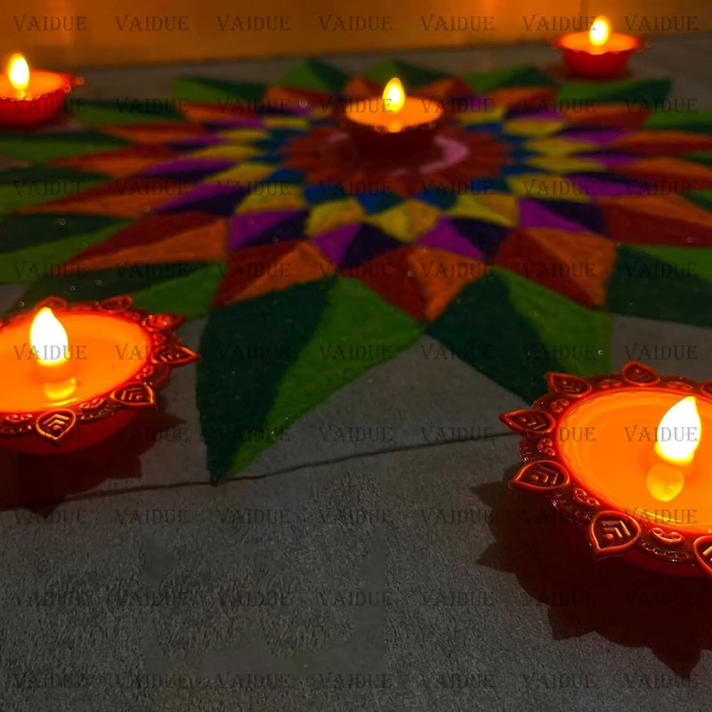 BELLOX ENTERPRISE BELLOX Lotus Water Sensor Diya Lights Electric Flameless Smokeless 16 PCS LED Diyas EcoFriendly for Puja EDiya Warm Ambient Lights Home Decor Diwali Festivals Decoration New Year16 Lotus Diya  - Image 4