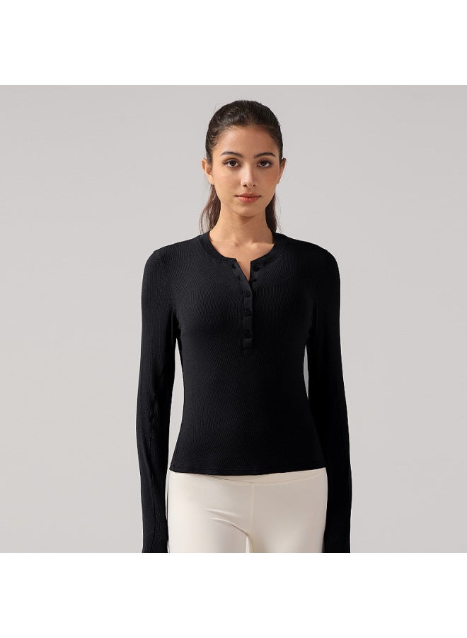 Sports Long-sleeved Yoga Fitness Women's Running Outdoor Breathable Pilates Training Top Yoga Wear T-shirt