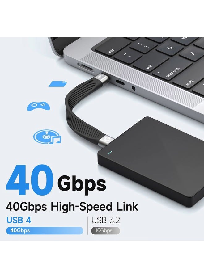 AFTERPLUG A Ultra Short USB4 Cable - 5 inch, Support Thunderbolt 3/4 up to 40Gbps Data, 100W Power Delivery and 8K Video for Portable SSD, MacBook Pro Air, iPad Pro, Power Bank - Image 5