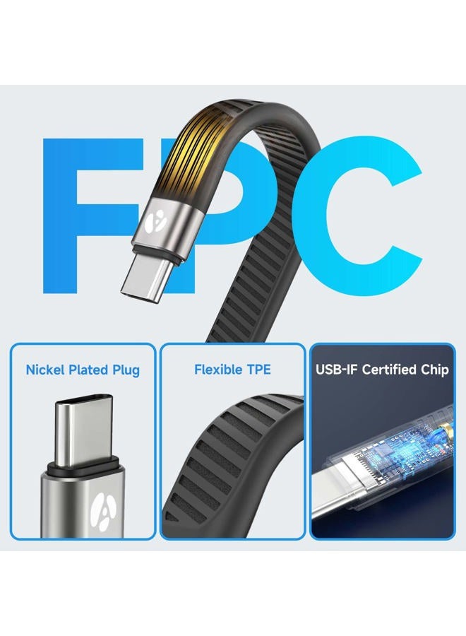 AFTERPLUG A Ultra Short USB4 Cable - 5 inch, Support Thunderbolt 3/4 up to 40Gbps Data, 100W Power Delivery and 8K Video for Portable SSD, MacBook Pro Air, iPad Pro, Power Bank - Image 2