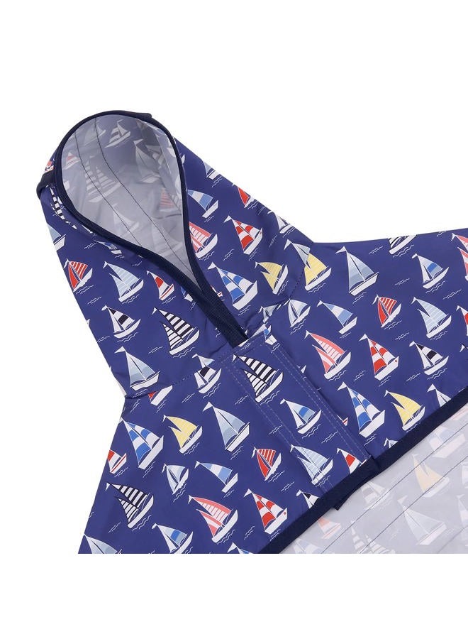 HDE Dog Raincoat Hooded Slicker Poncho for Small to X-Large Dogs and Puppies Nautical Boats - S - Image 5