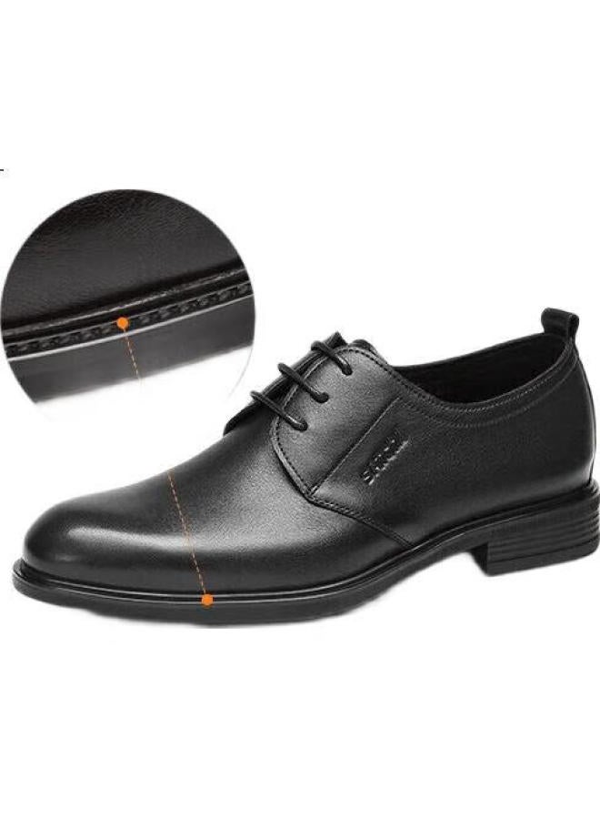 Satchi Men'S Breathable Leather Business Casual Shoes Single-Layer Men'S Shoes 40942043Z Black 43 - Image 1