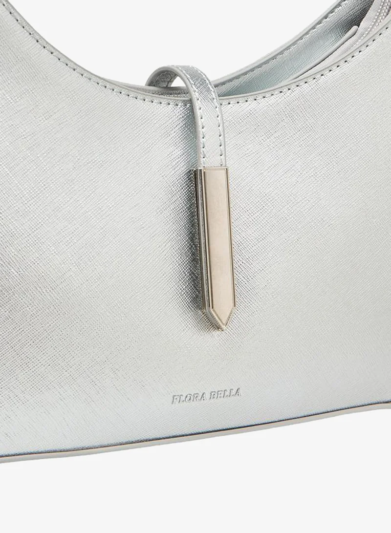 Flora Bella By Shoexpress silver Solid Shoulder Bag With Magnetic Closure for Women | Best Price UAE