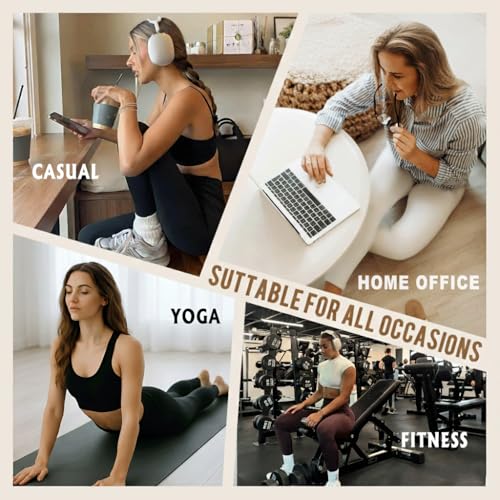 MoreFeel 4 Pack Black Leggings for Women Butt Lifting High Waisted Tummy Control Slimming Non-See Through Squat Proof Yoga Pants Workout Running Athletic Gym Casual Wear Cycling Tights L-XL - Image 5