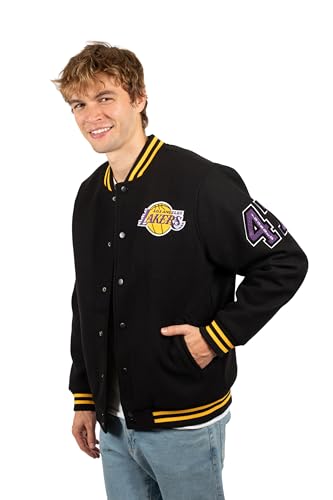 Ultra Game NBA Official Men’s Game Time Varsity Jacket - Unisex, Los Angeles Lakers, Team Color, Small - Image 2
