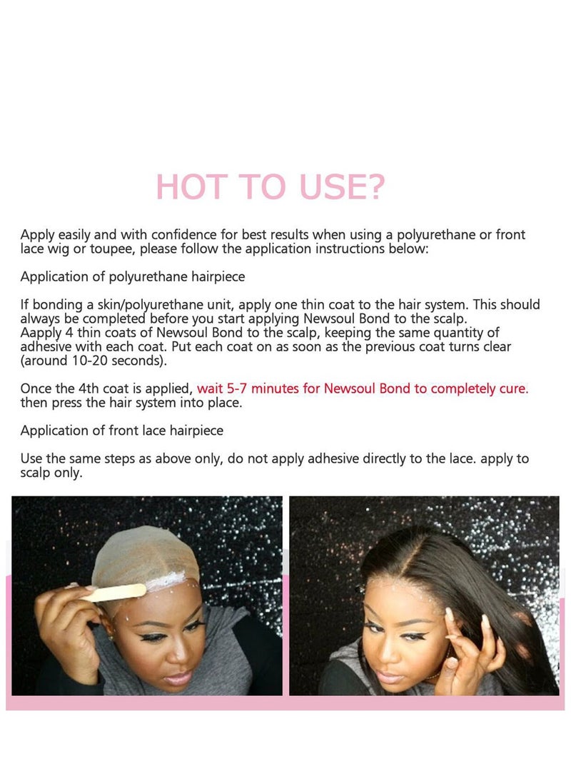 Luxfume Lace Glue Extreme Hold Waterproof Humidity Resistant Super Hold Invisible Lace Glue for Laces Wig Fast Drying No Residue Formula Adhesive Glue 38ml - Image 5