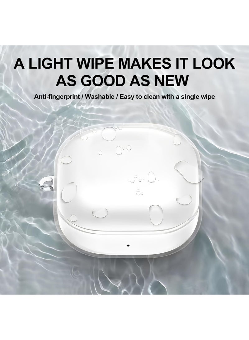 Adando Clear Case for Samsung Galaxy Buds 4/4 Pro with Ring Keychain, [Anti-Yellowing] Soft TPU Highly Transparent Protective Covers Men Women (Clear) - Image 5