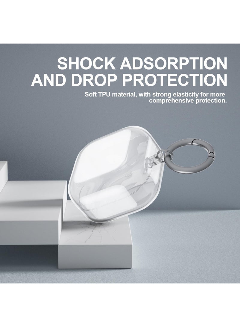 Adando Clear Case for Samsung Galaxy Buds 4/4 Pro with Ring Keychain, [Anti-Yellowing] Soft TPU Highly Transparent Protective Covers Men Women (Clear) - Image 4