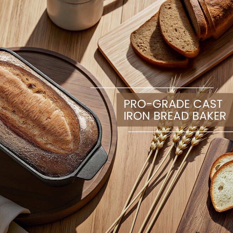 FRRLY Cast Iron Bread Loaf Pan with Lid,Bread Baking Pan,Cast Iron Dutch Oven for Sourdough,10 x 5 Inch Pre-seasoned Even Heat Distribution Baking Pan for Homemade Bread - Image 4