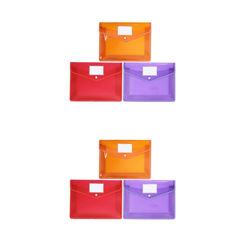 6 Pcs File Pouch Document Folders Document Storage Organizers Color Random - Image 2