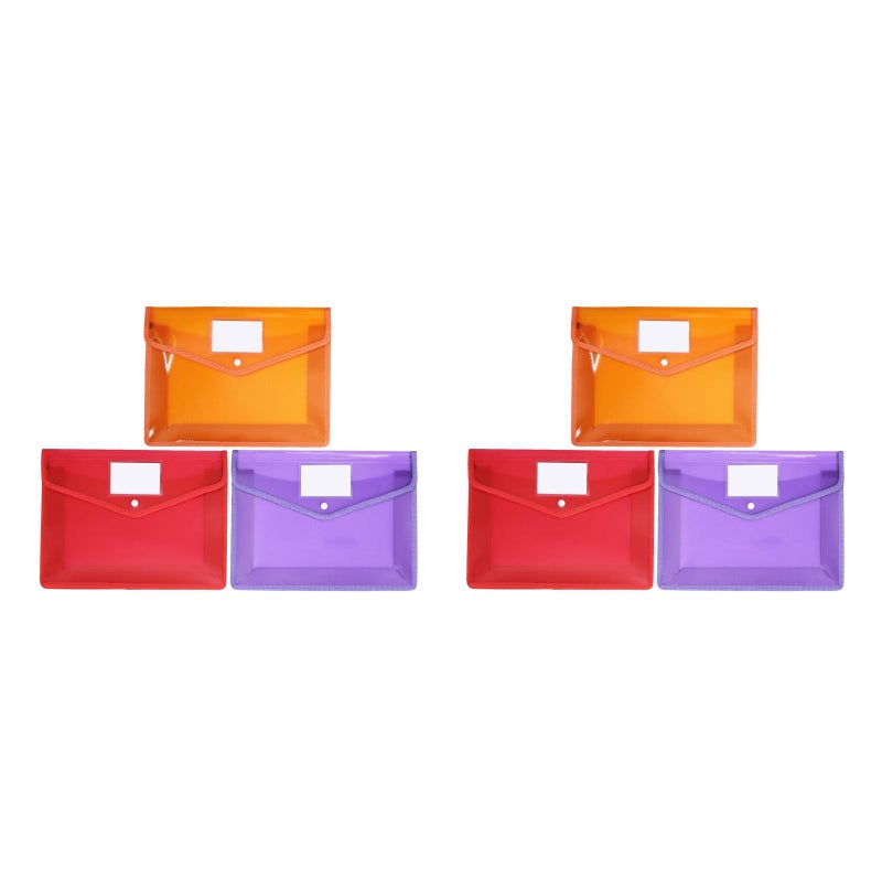 6 Pcs File Pouch Document Folders Document Storage Organizers Color Random - Image 4
