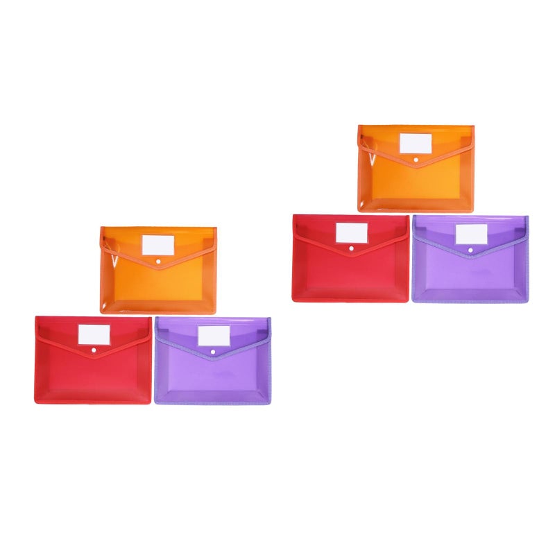 6 Pcs File Pouch Document Folders Document Storage Organizers Color Random - Image 1
