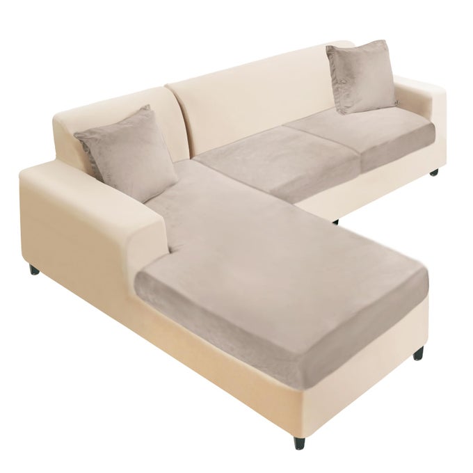 SECTIONAL COUCH COVER 3 PIECES VELVET SEPARATE COUCH CUSHION COVERS L SHAPE SOFT STRETCH SOFA SLIPCOVERS WITH 2PCS PILLOWCASES FOR LEFTRIGHT CHAISE SECTIONAL COUCH2 SEATER1 CHAISETAUPE