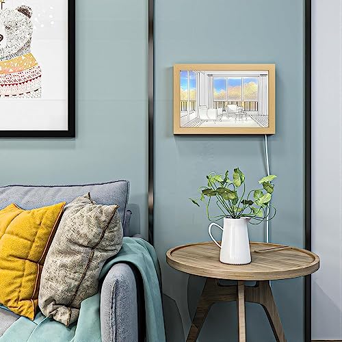 CPENSUS Sunset LED Night Light Painting Decoration Led Wall Art Illuminated Light Up Picture, Light Art Decor, Bedside Lamp for Nightstand, Night Lights for Kids Adults (Serene Autumn, 31 x 23 CM) - Image 2