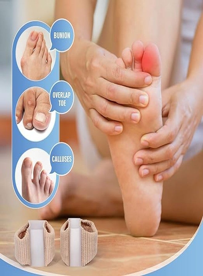 Inralimot 2 Pcs Bunions Gel Toe Separators for Overlapping Toes,Toe Spacers Separators, Wicking Breathable Fabric Bunion Corrector with Gel Lining for Bunion Pain Relief and Overlapping Toe - Image 4