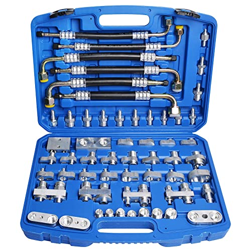 YFIXTOOL 56PCS Automotive Air Conditioner Leak Test Kit, Air Conditioning Leak Detector, A/C Compressor Detection Repair Tool Kit - Image 1