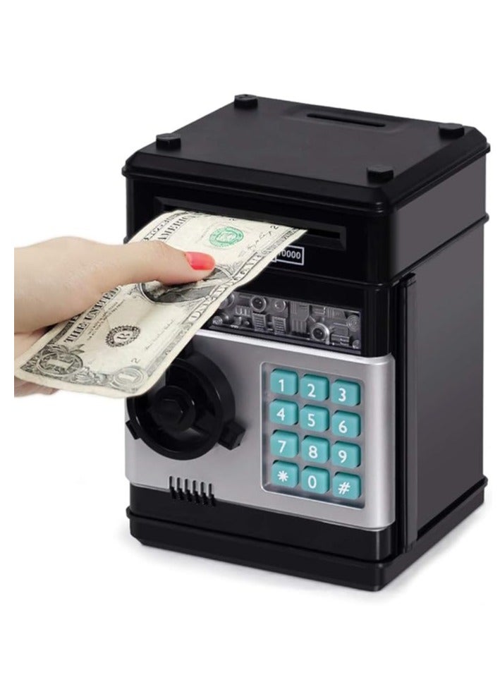 Raxoom Kids Toys for Boys Girls Age 3-5,Electronic Piggy Banks for Kids Money Savings Box Toys Mini ATM Coin Bank for Children Best Birthday Xmas Gifts Cash Coin Can for Kid 8-12 Year Old Black - Image 1