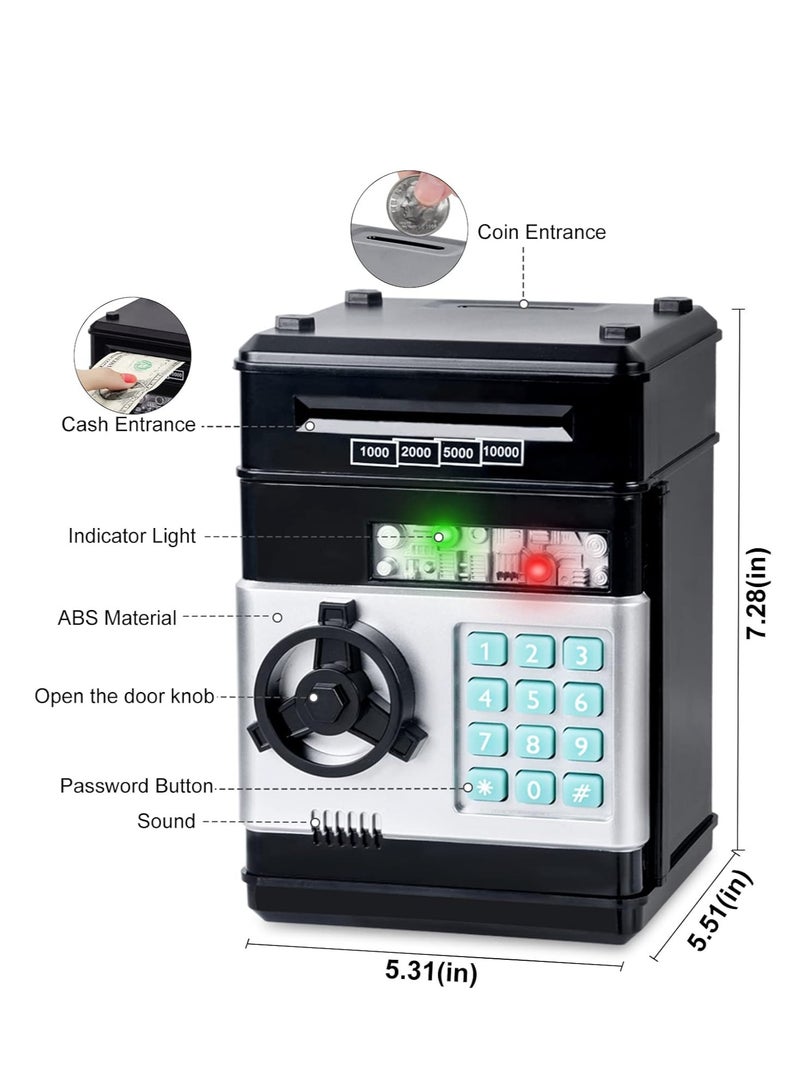 Raxoom Kids Toys for Boys Girls Age 3-5,Electronic Piggy Banks for Kids Money Savings Box Toys Mini ATM Coin Bank for Children Best Birthday Xmas Gifts Cash Coin Can for Kid 8-12 Year Old Black - Image 2