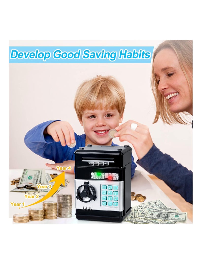 Raxoom Kids Toys for Boys Girls Age 3-5,Electronic Piggy Banks for Kids Money Savings Box Toys Mini ATM Coin Bank for Children Best Birthday Xmas Gifts Cash Coin Can for Kid 8-12 Year Old Black - Image 3