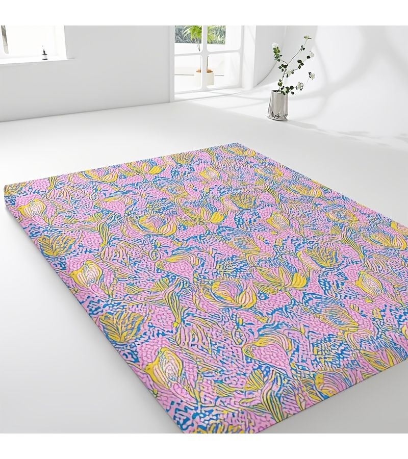 طباعة رقمية على مرتب رقيق بسمك 3.4 سم (120×190 سم / 47.24×74.8 بوصة) لغرفة النوم والمبيت الجماعي والسفر في الهواء الطلق؛ خفيف الوزن، محمول، وموفر للمساحة. - Image 3