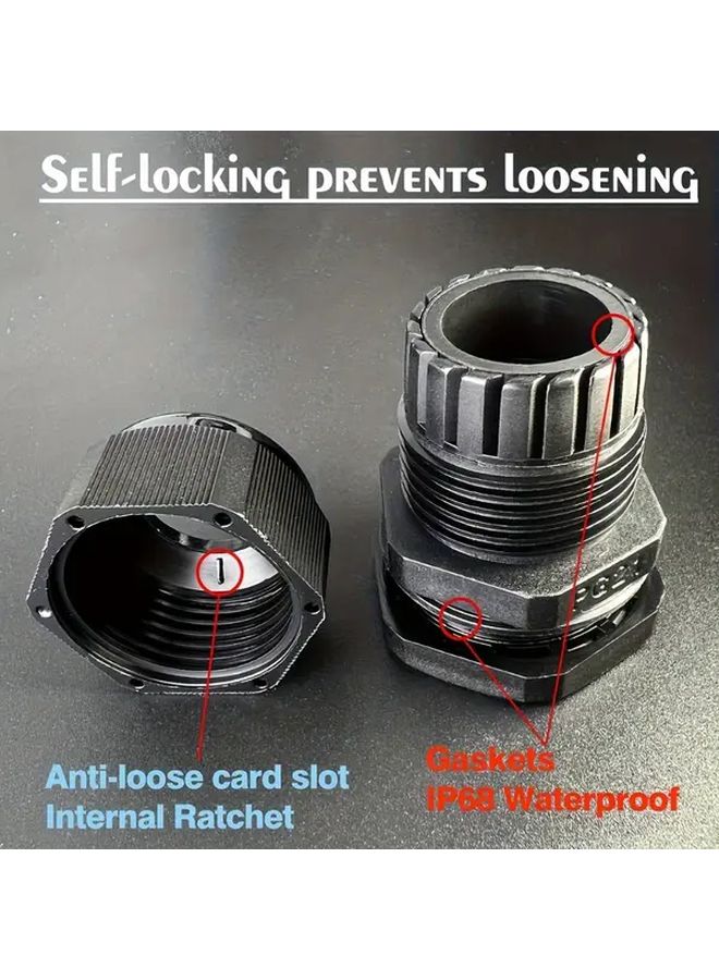 Black Nylon PG13 5 Cable Sealing Grommets 12pcs for 3 14mm Electrical Boxes with Washers - Image 5