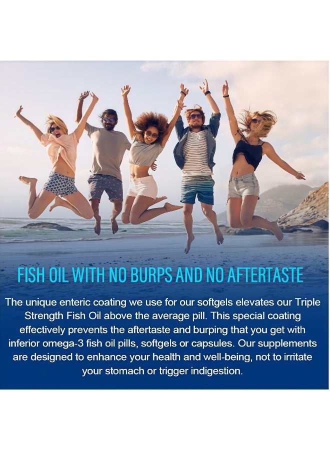 أوميغا كبسولات زيت السمك OMEGA-3 ذي القوة الثلاثية 2160 ملغ OMEGA إستير نشط – 60 كبسولة، منزوعة من الزئبق لدعم صحة القلب والرفاهية العامة | مكمل غذائي عالي التركيز - Image 3