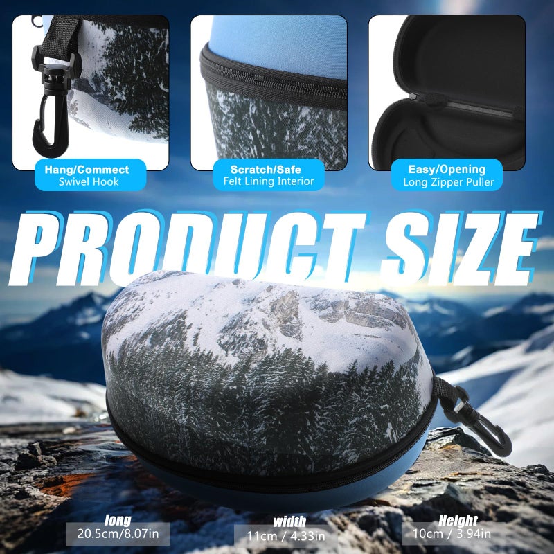 Copkim 2 Pcs Ski Snow Goggle Case Large Goggle Cases Hard Shell Swim Sunglasses Hard Boxes Large Protective Hardcover Carrying Boxes Sports Glasses Storage Holder for Ski Snow Snowmobile Glasses - Image 3