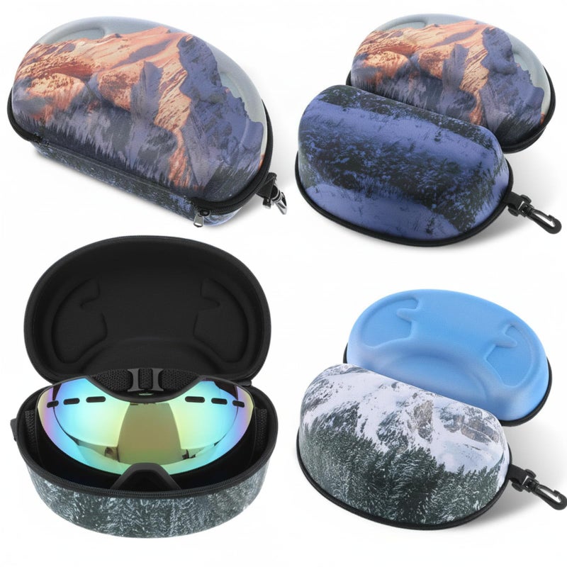 Copkim 2 Pcs Ski Snow Goggle Case Large Goggle Cases Hard Shell Swim Sunglasses Hard Boxes Large Protective Hardcover Carrying Boxes Sports Glasses Storage Holder for Ski Snow Snowmobile Glasses - Image 1
