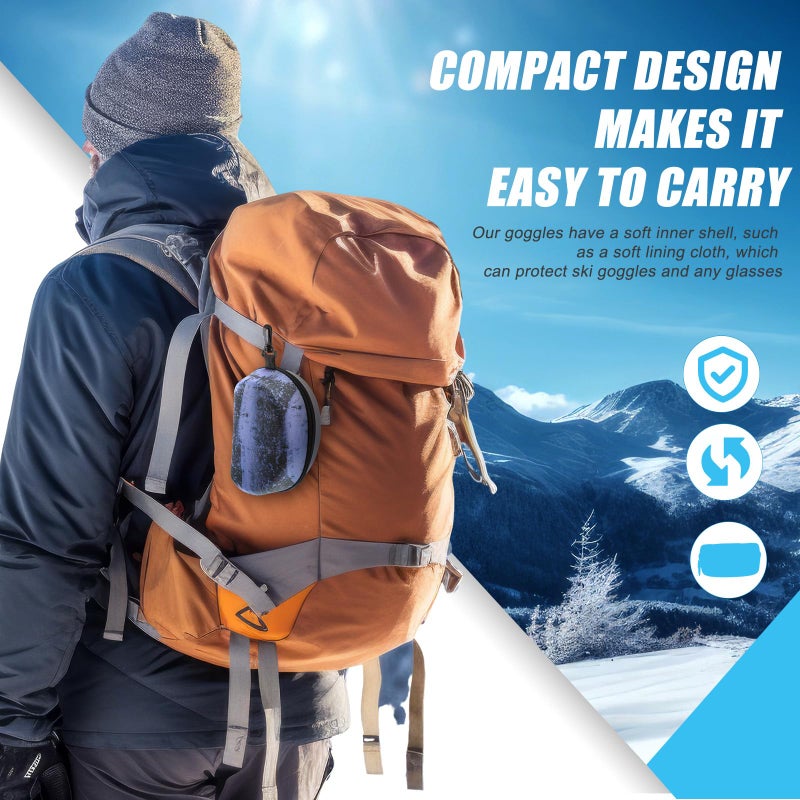 Copkim 2 Pcs Ski Snow Goggle Case Large Goggle Cases Hard Shell Swim Sunglasses Hard Boxes Large Protective Hardcover Carrying Boxes Sports Glasses Storage Holder for Ski Snow Snowmobile Glasses - Image 2