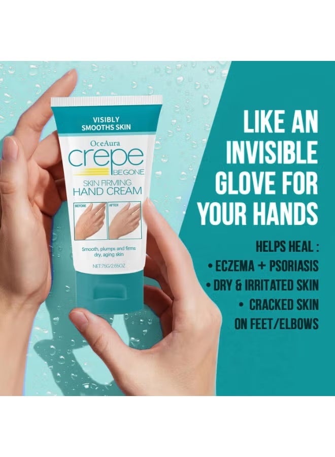CREPE Collagen Repair Hand Cream with Hyaluronic Acid, Ceramide & Glycerin，Relieves Dry, Cracked, Peeling Hands，24h-Hydration & Anti-Wrinkle，Non-Greasy, Fast Absorbing，Gentle for Sensitive Skin 75g - Image 2