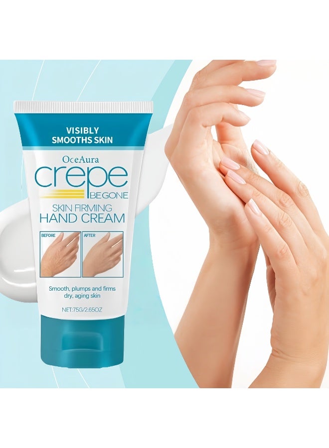 CREPE Collagen Repair Hand Cream with Hyaluronic Acid, Ceramide & Glycerin，Relieves Dry, Cracked, Peeling Hands，24h-Hydration & Anti-Wrinkle，Non-Greasy, Fast Absorbing，Gentle for Sensitive Skin 75g - Image 1