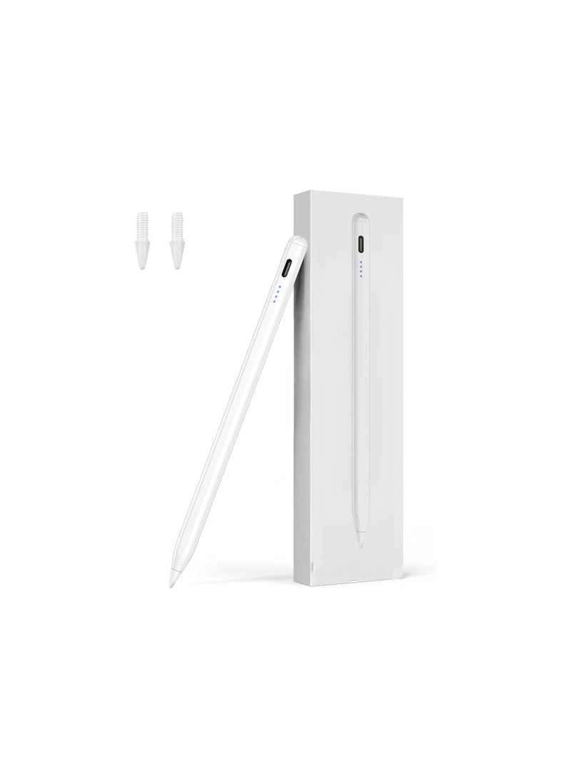 Aimery Stylus Pen for iPad (2018-2024) – Compatible with Latest Generations, iPad Pro 12.9"/11", iPad Mini & Air – White