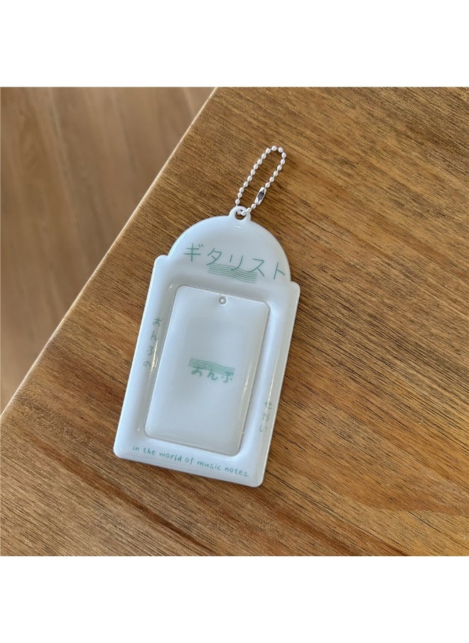 NIBEMINENT 1 - Piece Waffle Sea Salt Caramel Kpop Photo Card Holder Pendant Key Chain ID Badge Holder ID Card Holder Photo Card Protector for School ID Office ID Access Card for Women Girls  - Image 1