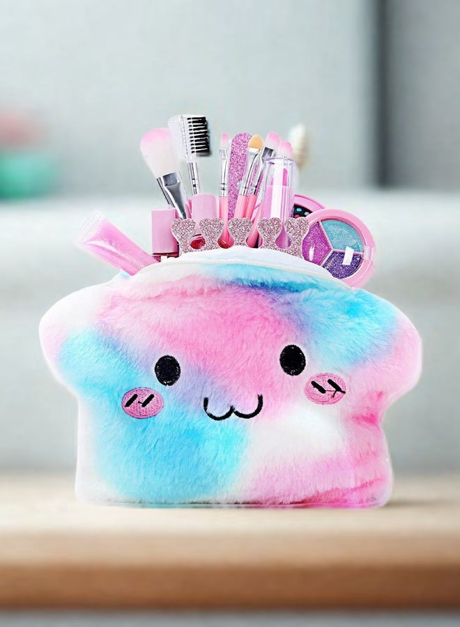Kids Makeup Kit for Girls – Washable & Non-Toxic Pretend Play Set with Plush Cosmetic Bag – Beauty Toy Gift for Toddlers, Girls, Birthday or Holidays  - Image 3