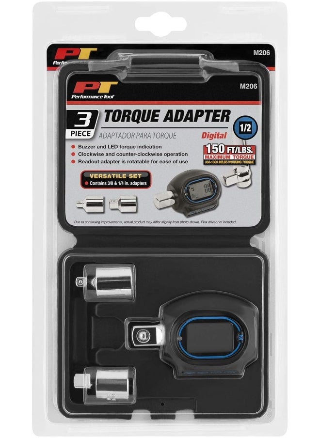 Performance Tool M206 Digital Torque Adapter (1/2'' Drive And Includes Adapters For 3/8'' And 1/4'')  - Image 1