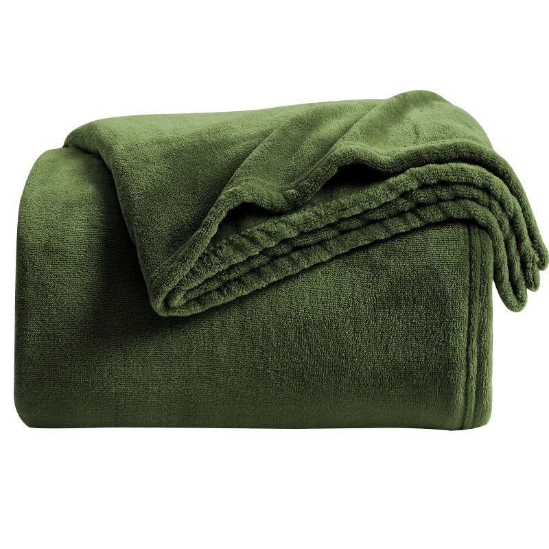 KMUSET Super Soft Throw Blanket Premium Silky Flannel Fleece Throw Size Green Microfiber Lightweight Blanket All Season Use