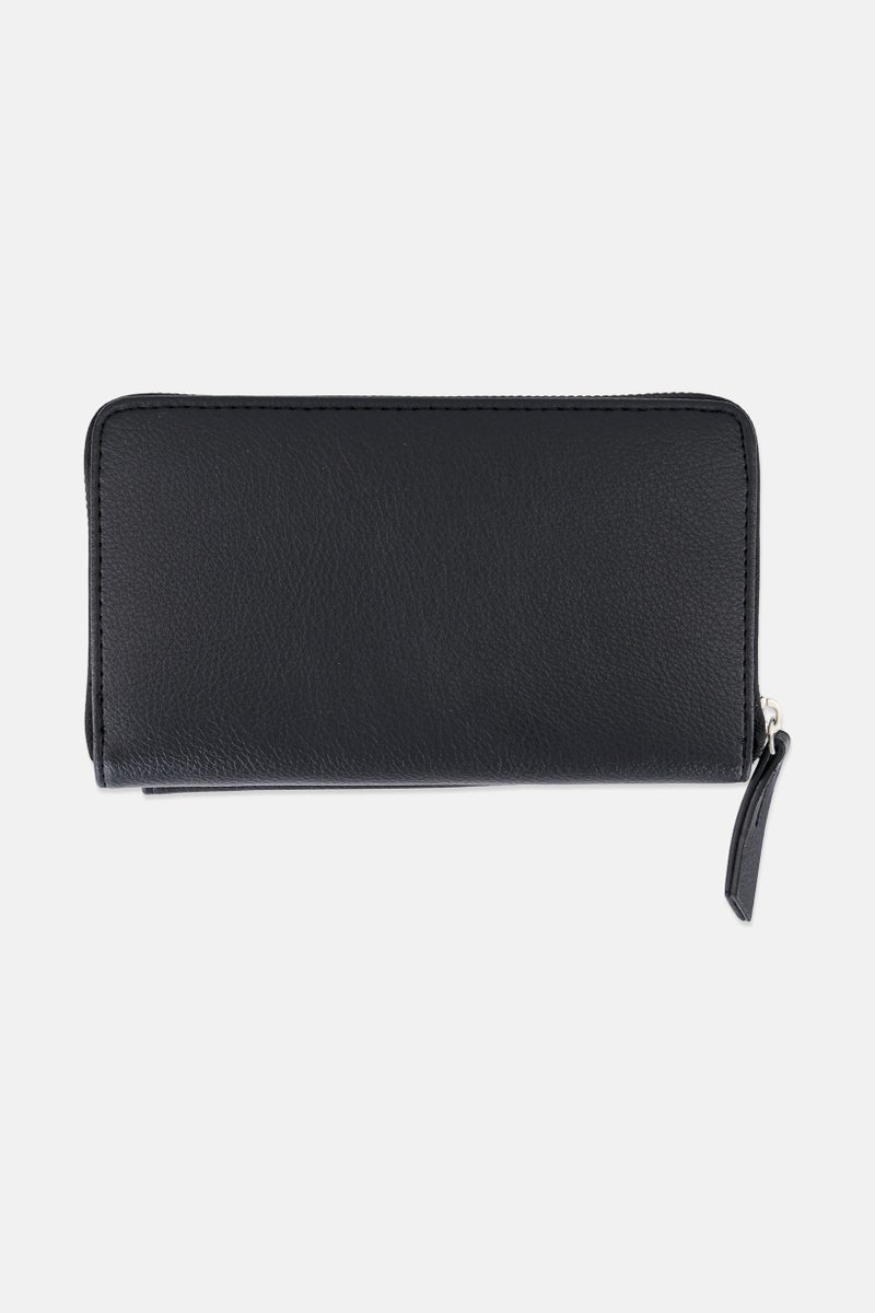 WHITE MOUNTAIN Women Brand Logo Zip Around Wallet, Black  - Image 2