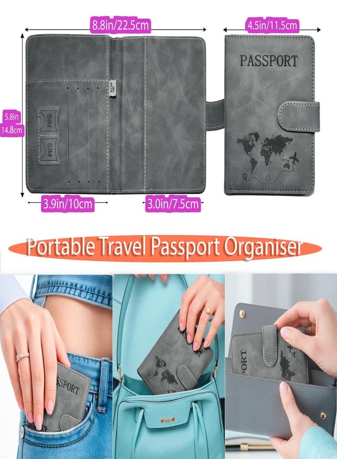 Sovirose 2 Pcs Passport Cover Set, Pink,Black, Minimalist - Image 4