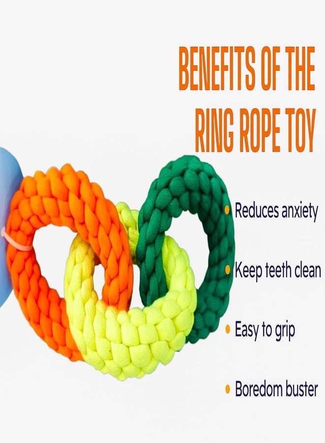 Triple Ring Rope Dog Toy Large, Export Quality, Interactive Chew and Tug Toy, Multicoloured - Image 4