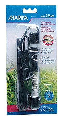 Marina Submersible Aquarium Heater, Betta Fish Tank Heater, 25-Watt, 11230, Black - Image 1