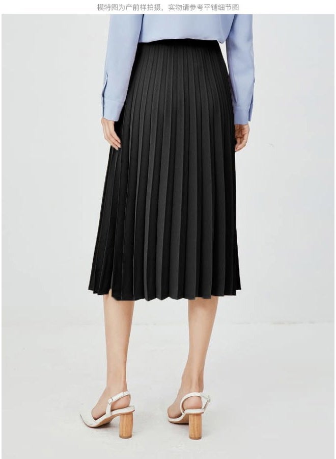 GOLDSTITCH Women's High Waist Pleated Skirt A line Swing Midi Skirt, Black, XL - Image 4