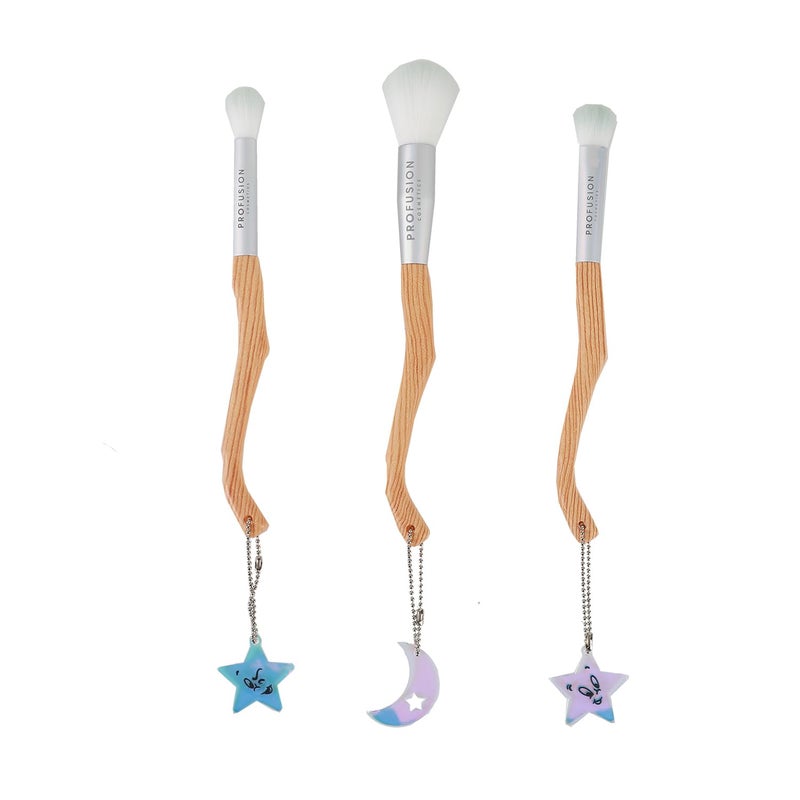 Profusion Cosmetics Casper The Friendly Ghost 3 Piece Eye and Face Brush Set for Flawless Makeup, Achieve Adorable Look with the Essentials Elegance Brush Set