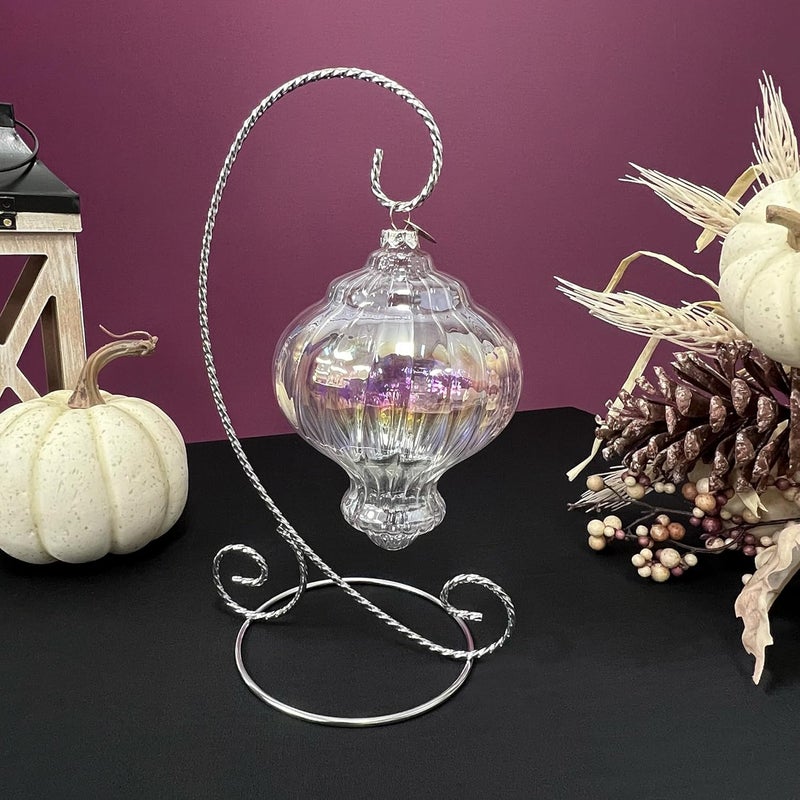 Bard's Twisted Silver Ornament Stand, Medium, 9.5" H x 5.5" W x 5.5" D, Pack of 2 - Image 2