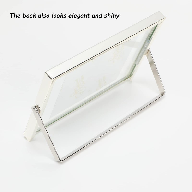 أهاجو إطار Ahago Silver Floating (4 "" X6 "أفقيًا) للصورة 3x5 2x3 1x2 على الطاولة ، إطار صورة على الطاولة الحديثة الطراز الأنيق هدية راقية للمنزل أو الزفاف - Image 4