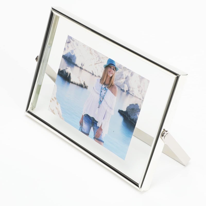 أهاجو إطار Ahago Silver Floating (4 "" X6 "أفقيًا) للصورة 3x5 2x3 1x2 على الطاولة ، إطار صورة على الطاولة الحديثة الطراز الأنيق هدية راقية للمنزل أو الزفاف - Image 1