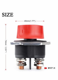 SYOSI Car Battery Disconnect Switch,Boat Battery Disconnect Switch, MAX 12-32V DC 300A Cont 450A Waterproof Battery Isolator Kill Switches for Marine Car RV Truck ATV Vehicles and Boat (300A)  - Image 3