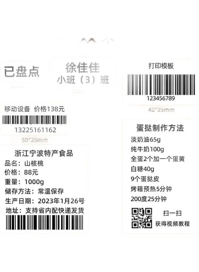 Wright Riley Light Lely 100*70*600 Sheets*1 Roll Copperplate Label Paper Carbon Ribbon Label Printer Barcode Paper High Adhesive Environmental Protection Copperplate Paper Sticker - Image 3